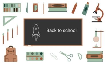 back-school-set-school-supplies-training-banner-background-flat-style-vector_569023-224